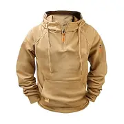 Men's Zip Up Hoodie Hoodie Zip Sweatshirt Fleece Hoodie Apricot Wine Red Black Navy Blue Blue Hooded Plain Zip Up Front Pocket Quarter Zip Sports Outdoor Casu