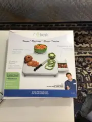 FIT & FRESH SMART PORTION PREP CENTER SCALE MEASURING CUP CUTTING BOARD BNIB