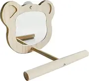 Mirror Bird Perches,Rod Stand Wood Swing Toy | Cage Accessories for Parrots to Expend Energy, for Parakeet, Cockatiel, Lovebird, Conure, Finch, Budgies