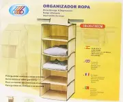 Hanging 5 Shelf Wardrobe Storage Clothing Shelves Closet Organizer 12"x12"x40"