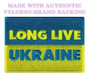 LONG LIVE UKRAINE FLAG PATCH BADGE EMBLEM EMBROIDERED w/ VELCRO® Brand Fastener