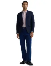 [Oxford] Blake Herringbone Wool Blazer in Navy