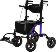 All-Terrain Rollator Walker 2 in 1 Medical Aid Transport Wheelchair 300 Lbs.