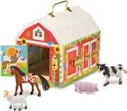 Melissa & Doug Wooden Latches Barn Playset
