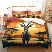 Bedding Set Super King 260x220cm Size 3D Printed African Theme Comforter Cover