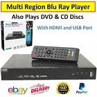 Multi Region Free Blu Ray DVD Player Upscaling 1080P Media USB HDMI CD Blue Ray