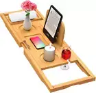 Premium Bamboo Bathtub Tray Caddy - Bath Tub Tray Table for Bathtub - Bath Caddy