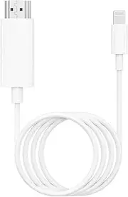 Lightning to HDMI Adapter Cable for iPhone,[Apple MFi Certified] 1080P Lightning to HDMI Digital AV Adapter HDTV Cord Compatible with iPhone/iPad to TV Projector Monitor No Need Power Supply-6.6ft