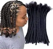 Strand Locs Extensions Human Hair,Full Head Handmade Dreadlocks Extensions Small Size,0.6cm Width Soft Locs Hair Extensions for Man Women Kids 12 inch