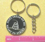 DON'T TREAD ON ME ready to strike - keychain , key chain , keyring GIFT BOXED