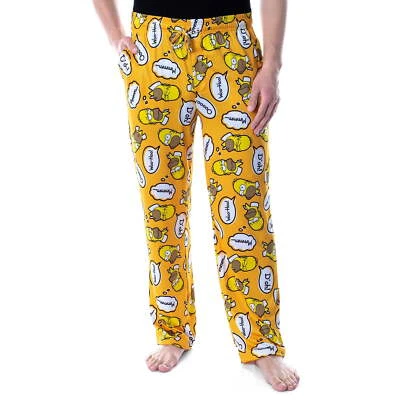 Funny Homer Simpson Yellow Unisex Pajama Pants Size S - 5XL With Pockets