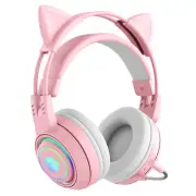 Wireless Earphones RGB Lights Flexible HD Microphone Gaming Headset Game Players