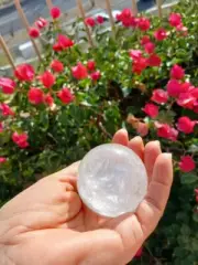 6.2 Oz/ 178 grams, 6.5" Circumference Natural Clear Quartz Sphere Crystal Ball