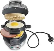 RAF Electric Breakfast Sandwich Maker Machine with Australian Plug, Waffle Cake Bread Donat Maker with Touch Handle for Home & Fast Making Burger Press, Non Stick Egg Pan Toaster (GRAY)