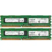 Micron+Crucial 16GB 2X8GB DDR3L-12800E 1600MHZ 1.35V ECC Un-buffered DIMM Memory