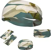 FJWSLCH Spring Dogwood Blossoms Headbands for Women Men Non Slip Workout Sweatbands Adjustable Sports Hair Bands Elastic Head Bands Moisture Wicking Hairband for Running, Cycling, Yoga, Spa
