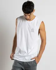 [Lucid] Lucid Men's Braze Muscle Tank Top in White Size Small S White