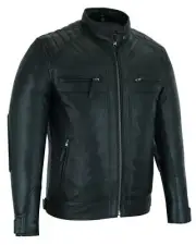 Motorcycle Jacket Cafe Racer Waxed Lambskin Vance Leather VL550