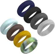 [ROMISBABA] 11 Size Options Silicone Wedding Ring Rings Stylish Silicone Bands for Birthday and Valentine's Day