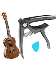 Imtrub Acoustic Guitar Capo, Acoustic Ukulele String Tuning Clamp with Pick, Electric Guitar String Tuner Parts for Banjo, Ukulele, and Other Musical Instrument