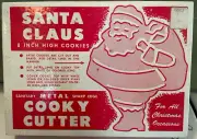 SANTA CLAUS COOKIE CUTTER LGE 8" METAL BAKING CHRISTMAS COOKIES WITH BOX VINTAGE