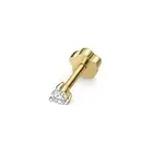 Diamond Solitaire Cartilage Stud Nose Ear 3 Claw Yellow Gold Premium Diamond