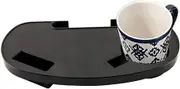 2 Pcs Universal Oval Zero Gravity Chair Side Tray Table Cup Holder with Snack Holder Mobile Device Slot for iPhone and Cup