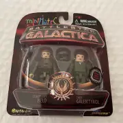 Battlestar Galactica Minimates Lt. Helo And Chief Galen Tyrol Action Figures