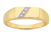 Men's Diamond Set Ring in 9kt Yellow Gold