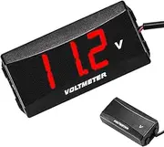 Battery Voltage Meter - Car Battery Monitor, LED Display 12V Digital Voltmeter | Waterproof Voltage Gauge, Automotive Battery Tester for, Motorcycles, Accurate Voltage Monitoring Tool