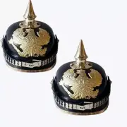 WW1 German Prussian Pickelhaube Brass Accents Imperial Officer Helmet With Spike