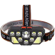 8 LED 20 SMD Rechargeable Super Bright LED Headlamp with Built-in Battery, 4 Lighting Modes for Outdoor Running Cycling