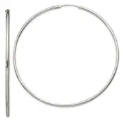 Sterling Silver 2X70mm Endless Hoop Earrings