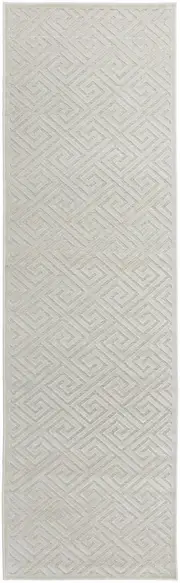 Alice Natural White Geometric Runner Rug