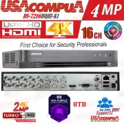 Hikvision 16 Channel DVR DS-7216HQHI-K1 + 4 CH 4MP IP Camera No Hard Drive