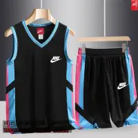 在飛比找Yahoo!奇摩拍賣優惠-NIKE耐克 耐吉背心短袖套裝 休閒運動服 籃球服套裝 寬鬆