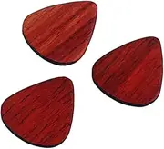 HAMPPLIES 3pcs Rosewood Guitar Picks Durable Plectrums for Guitar Bass Ukulele Accessories Lightweight Comfortable Grip for Classic and String Instruments