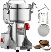 VEVOR 2000g Electric Grain Mill Grinder, High Speed 3400W Commercial Spice Grinders, Stainless Steel Pulverizer Powder Machine, for Dry Grains Spices Cereals Coffee Corn Pepper, Swing Type