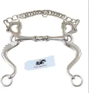 New Dragon Horse Bit Snaffle Bit with Chain with Oval Link Stainless Steel Tack