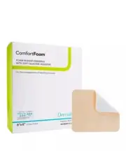 ComfortFoam Border Foam Wound Dressing Soft Silicone Adhesive 6" x 6" BX of 10