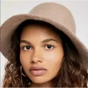 Free People Devon Wool Blend Bucket Hat in Taupe Brown One Size NEW