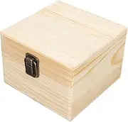 DOITOOL Unfinished Wooden Jewelry Organizer Box Locking Snack Storage Craft Decorative Holder