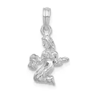Sterling Silver De-Ani Rhodium-Plated Polished 3D Virgo Zodiac Pendant