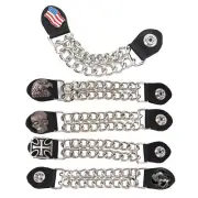 Vest Extender Extension Single Row Chain Biker MC Jacket Motorcycle Snap-4pcs
