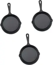 Alipis 3pcs Multi-use Small Frying Pan Cast Iron Skillet Iron Frying Pan for Omelette Cooking Tool for Family