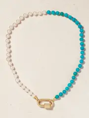 [Marla Aaron] Marla Aaron - 14-karat Gold, Turquoise And Pearl Necklace - One size One size Gold