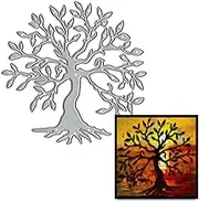 ALIBBON Autumn Tree Die Cuts for Card Making and Scrapbooking, Fall Tree Cutting Dies Metal Template Molds, Halloween Tree Die Cuts for DIY Photo Album Paper Embossing Card Making Decoration