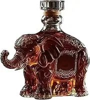 Generic Animal Whiskey Decanter Wine Bottle Empty Creative Funny Glass Decorative Men Gift Wine Decanter for Club Hotel Bar, Elephant