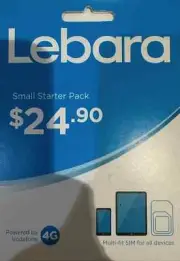 Lebara $24.9 Prepaid Sim Card Starter Kit 30GB Data 4G Vodafone Network Mobile