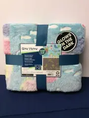 Your Zone Glows In The Dark Super Soft Plush Throw Teal Mermaid 50X60